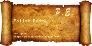 Poliak Endre névjegykártya